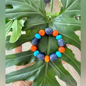 Lapis Lazuli & Howlite || handmade beaded bracelet